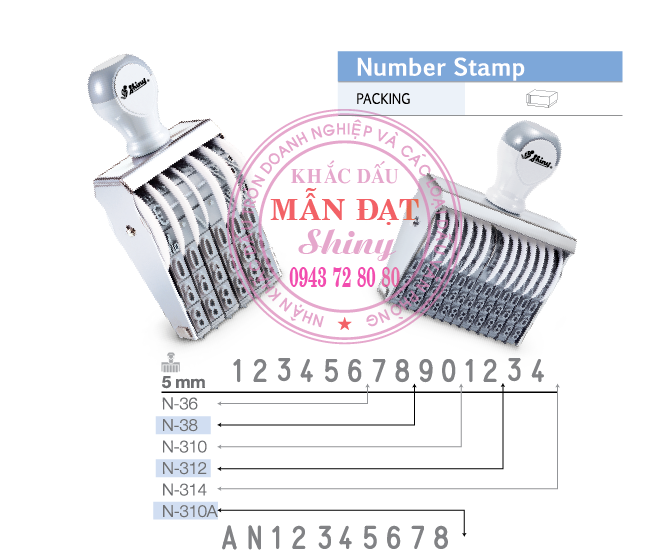 Dấu Số 5mm 